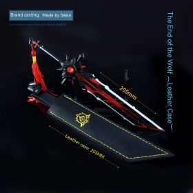 Wolf's Tombstone Alloy Weapon Model With Leather Case