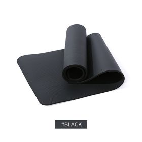 Non-slip NBR Exercise Mat For Yoga Pilates; Home Fitness Accessories - Black