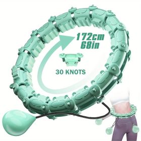 1pc Smart Weighted Hula Hoops, Fitness Weight Loss Gear, With Detachable Knots & Adjustable Weight - Mint Green - 30 Konts