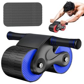 1pc Rebound Abdominal Roller Wheel For Abdominal Exercise Fitness With Knee Mat; Home Fitness Equipment For Abs Workout - Blue