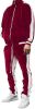 Men's 2 Pieces Full Zip Tracksuits Golden Velvet Thickening Sport Suits Casual Outfits Jacket & Pants Fitness Tracksuit Sets - XL - red