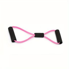 8-shaped Yoga Elastic Tension Band For Men Women Home Gym Pilates Fitness, Arm Back Shoulder Training Resistance Band, Yoga Stretch Belt - Pink