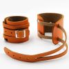 Training Wrist Wraps 1 Pair Leather Weightlifting Wrist Support Adjustable Workout Body Building Tool - leather brown