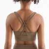 Nylon Top Women Bra Sexy Top Woman Breathable Underwear Women Fitness Yoga Sports Bra For Women Gym 22 Colors - Cocoa - L