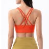 Nylon Top Women Bra Sexy Top Woman Breathable Underwear Women Fitness Yoga Sports Bra For Women Gym 22 Colors - Orange - M