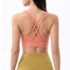 Nylon Top Women Bra Sexy Top Woman Breathable Underwear Women Fitness Yoga Sports Bra For Women Gym 22 Colors - Coral Red - M