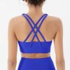 Nylon Top Women Bra Sexy Top Woman Breathable Underwear Women Fitness Yoga Sports Bra For Women Gym 22 Colors - Electric Blue - L