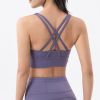 Nylon Top Women Bra Sexy Top Woman Breathable Underwear Women Fitness Yoga Sports Bra For Women Gym 22 Colors - Amethyst - L