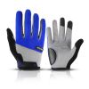 Bicycle Full Finger Cycling Bike Gloves Absorbing Sweat for Men and Women Bicycle Riding Outdoor Sports Protector - Blue 1 - M