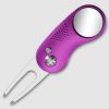 1pc HWZBBEN Steel Golf Divot Repair Switchblade Tool Pitch Groove Cleaner Golf Pitchfork Golf Fork - Purple