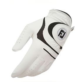 Men's White Golf Gloves; PU Wear-resistant Breathable Gloves For Left & Right Hands; Sports Clothing & Equipment - Left Hand Size 24