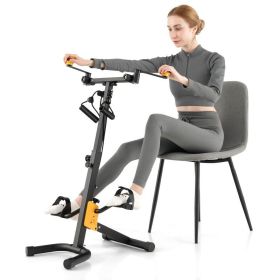 Foldable Exercise Bikes Pedal Exerciser for Seniors - Black & Yellow - Pedal Exerciser