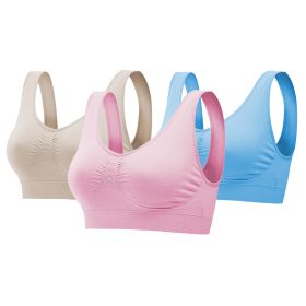 3 Pack Sport Bras For Women Seamless Wire free Bra Light Support Tank Tops For Fitness Workout Sports Yoga Sleep Wearing - LP_LB_Nude - 2XL