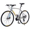 24 Speed Hybrid bike Disc Brake 700C Road Bike For men women's City Bicycle - as Pic