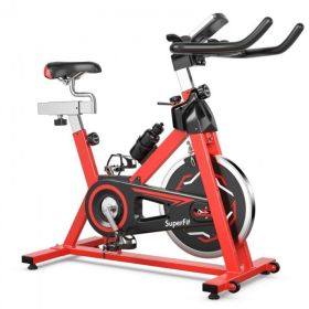 Indoor Gym Home Stationary Belt Driven Exercise Cycling Bike - Black & Red - Professional Exercise Bikes