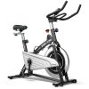 Indoor Gym Exercise Cycling Bike Smooth Belt Drive - Black & Silver - Professional Exercise Bikes