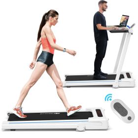 2.25HP Folding Treadmill Running Machine with Table Speaker Remote - White