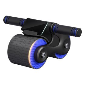 Automatic Rebound Abdominal Wheel Anti-slip AB Roller Wheel with Kneel Pad Phone Holder Home Gym Abdominal Exerciser for Men Women - Blue