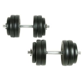 18 Piece Dumbbell Set 66.1 lb - Black