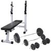 Workout Bench with Weight Rack, Barbell and Dumbbell Set198.4 lb - Black