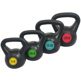 Wide Grip Kettlebell Exercise Fitness Weight Set, 3-Pieces - 50lbs Set