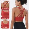 Nylon Top Women Bra Sexy Top Woman Breathable Underwear Women Fitness Yoga Sports Bra For Women Gym 22 Colors - Peach Orange - S