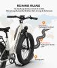 AOSTIRMOTOR new pattern 26" 1000W Electric Bike Fat Tire 52V15AH Removable Lithium Battery for Adults(white) - as Pic