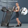 Electric Motorized Treadmill with Audio Speakers; Max. 10 MPH and Incline for Home Gym AL - MS195828AAA