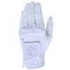 Men's White Golf Gloves; PU Wear-resistant Breathable Gloves For Left & Right Hands; Sports Clothing & Equipment - Left Hand Size 24