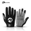 Bicycle Full Finger Cycling Bike Gloves Absorbing Sweat for Men and Women Bicycle Riding Outdoor Sports Protector - Red - XL