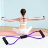 8-shaped Yoga Elastic Tension Band For Men Women Home Gym Pilates Fitness, Arm Back Shoulder Training Resistance Band, Yoga Stretch Belt - Blue