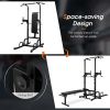 Indoor Strength Training Adjustable Heights Multi-Function Fitness Pull Up Equipment - Black - Style A