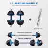 Adjustable Weights Dumbbells Set of 2, 66Lbs 2 in 1 Exercise & Fitness Dumbbells Barbell Set for Men Women - as picture