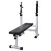 Workout Bench with Weight Rack, Barbell and Dumbbell Set 264.6 lb - Black