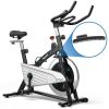 Indoor Gym 30 lbs Magnetic-Resistance Flywheel Fixed Training Bicycle - Black & Silver - Professional Exercise Bikes