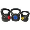 Wide Grip Kettlebell Exercise Fitness Weight Set, 3-Pieces - 45lbs Set