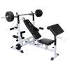 Weight Bench with Weight Rack, Barbell and Dumbbell Set 198.4 lb - Black