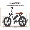 AOSTIRMOTOR STORM new pattern Electric Bicycle 750W Motor 20" Fat Tire With 48V 13AH Li-Battery - as picture