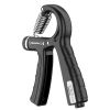 1pc Hand Grip Strength Trainer; Adjustable Resistance Non-Slip Gripper - Black (Smart Counting)