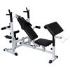 Weight Bench with Weight Rack, Barbell and Dumbbell Set 264.6 lb - Black