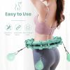 1pc Smart Weighted Hula Hoops, Fitness Weight Loss Gear, With Detachable Knots & Adjustable Weight - Green - 24 Konts