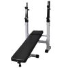 Workout Bench with Weight Rack, Barbell and Dumbbell Set 264.6 lb - Black