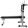 Workout Bench with Weight Rack, Barbell and Dumbbell Set 264.6 lb - Black