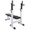 Workout Bench with Weight Rack, Barbell and Dumbbell Set 264.6 lb - Black