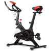 With Heart Rate Sensor And LCD Display Indoor Stationary Sports Bicycle - Black With Red - Professional Exercise Bikes