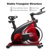 Gym Home Stationary 20 lbs Silent Belt Flywheel Exercise Bike - Black & Red - Professional Exercise Bikes