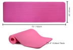 Thick Yoga and Pilates Exercise Mat with Carrying Strap - Pink