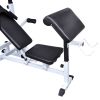 Weight Bench with Weight Rack, Barbell and Dumbbell Set 198.4 lb - Black