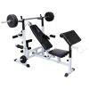 Weight Bench with Weight Rack, Barbell and Dumbbell Set 264.6 lb - Black