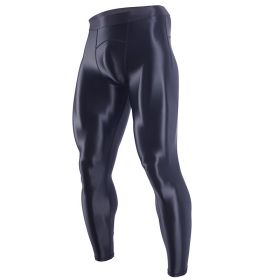 Shiny Men's Tight Pants Are Glossy And Silky (Option: Black-L)